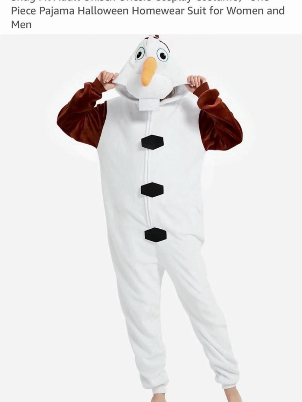 Yemnut Snowman Onesie White & Brown